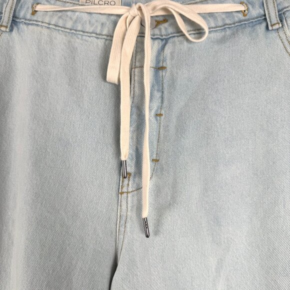 Pilcro Anthropologie Bermuda Denim Shorts 18W Blue Drawstring NWT SS-2066 - Picture 4 of 16